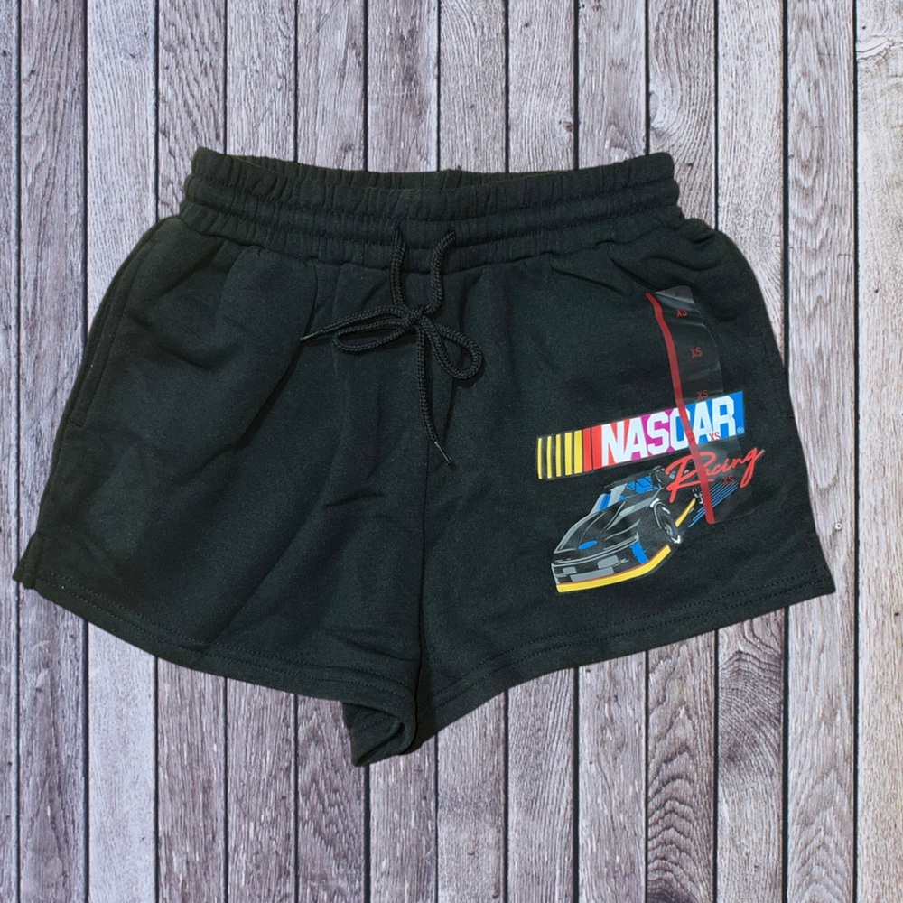 Nascar Black Women's Shorts with Racing Graphic